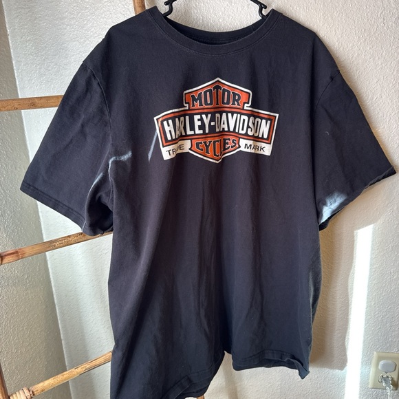 Harley-Davidson Black and Orange Logo Tee - Picture 1 of 2